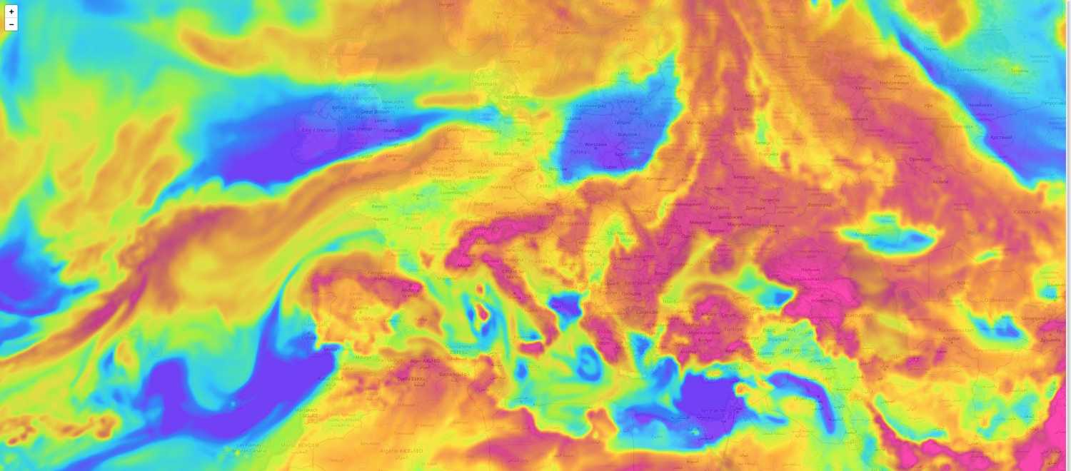 K-index combining temperature, moisture and lapse rate from different atmospheric layers.