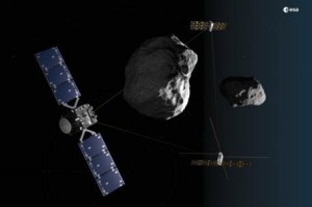 HERA and CubeSat connected with inter-satellite links © ESA-Science Office